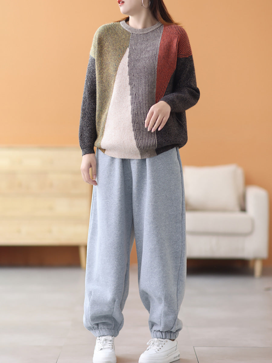 Winter Geometric Colorblock Sweater