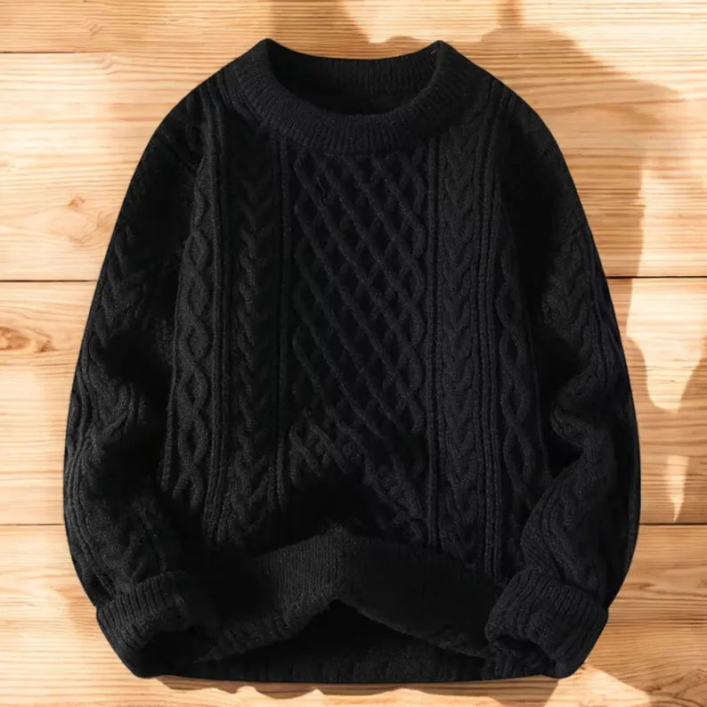 Cozy Autumn Winter Knit Sweater Loose Fit Vegan-Friendly Pullover Warmth Knitted Jacquard Unisex Sweater elevenforest