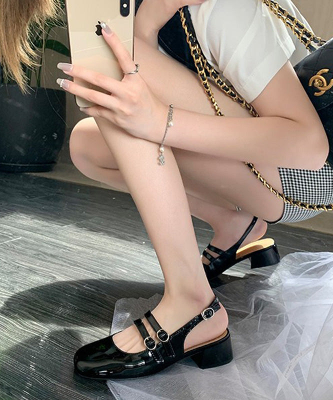 Mulberry Faux Leather Comfy Buckle Strap Chunky Sandals