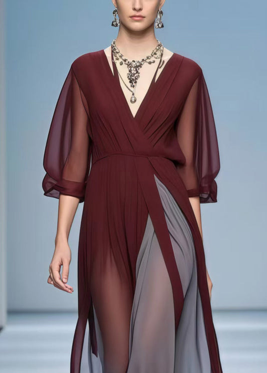 Mulberry Patchwork Exra Large Hem Draping Dress Summer