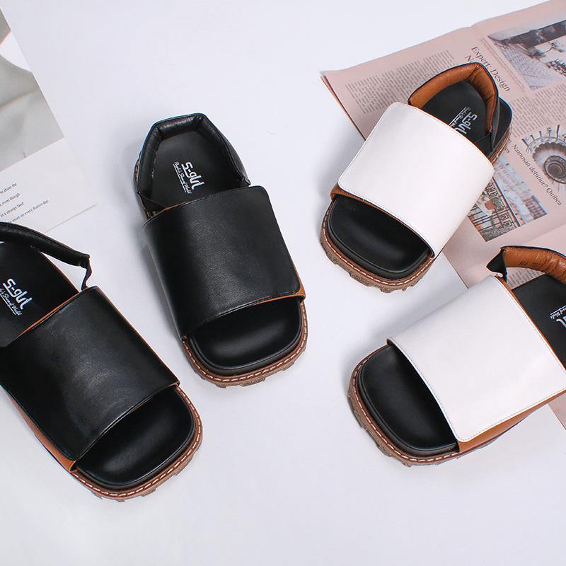White Faux Leather Best Sandals for Walking Walking Sandals