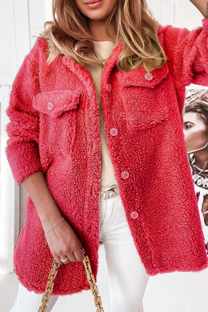 Street Pocket Buckle Shirt Collar Outerwear