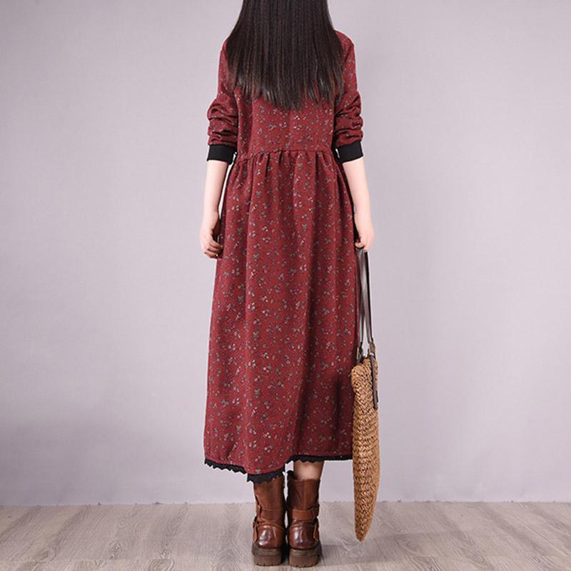 Winter Korean Style High-neck Plush Dress