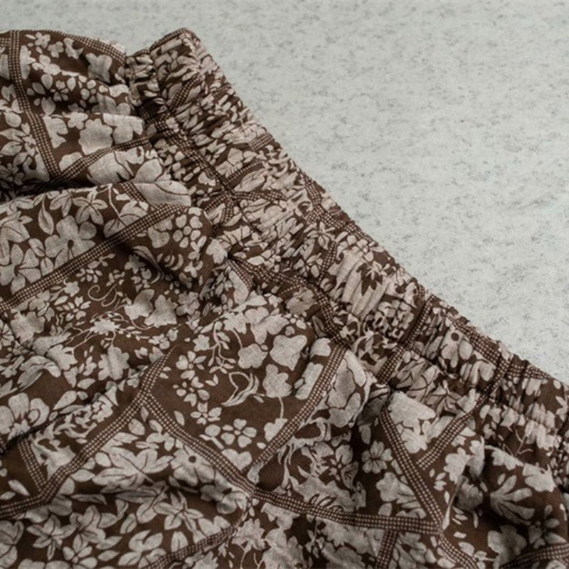 Printed Elastic Waist Skirt