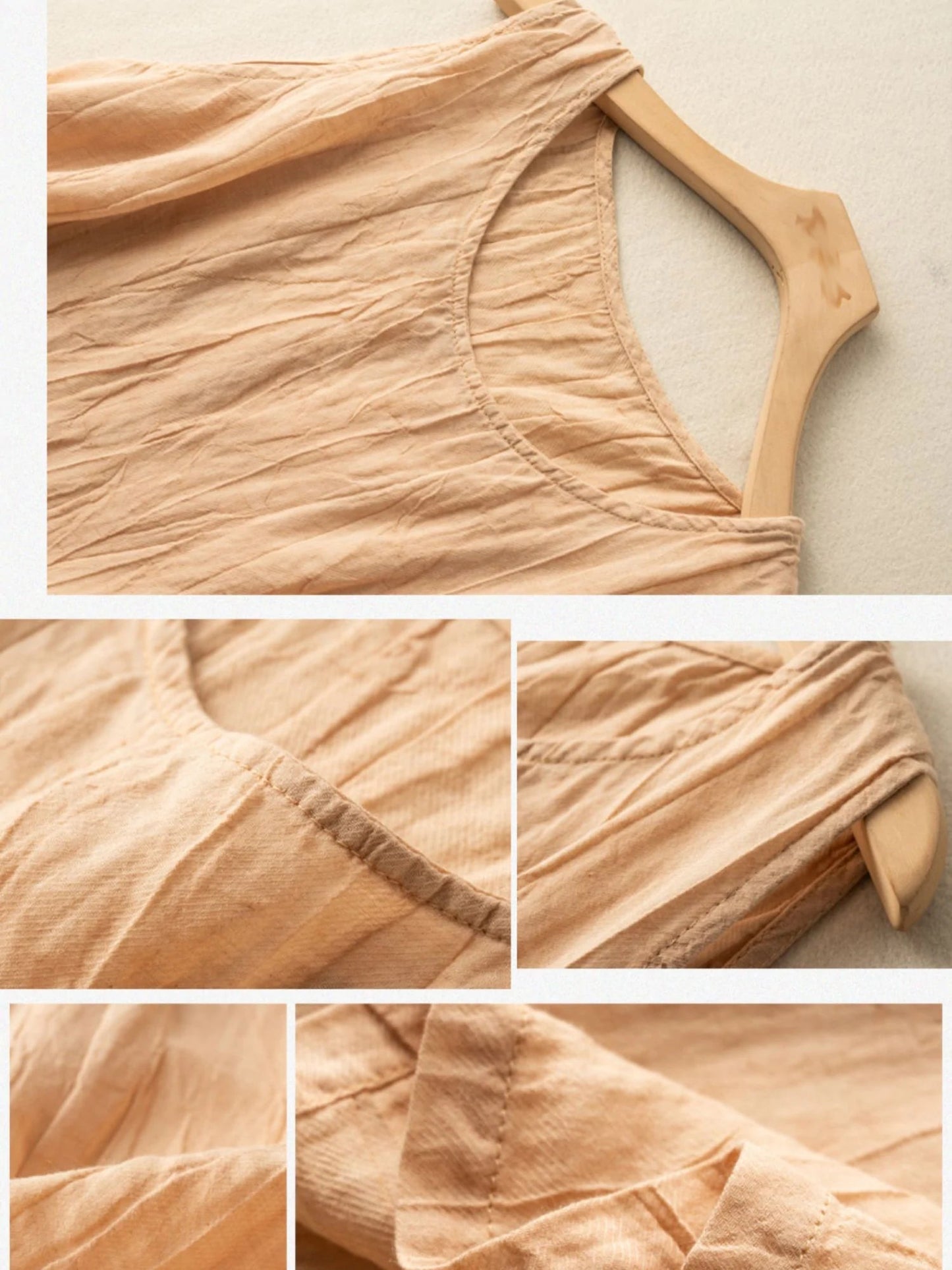 Linen Round Neck Sleeveless Vest Top