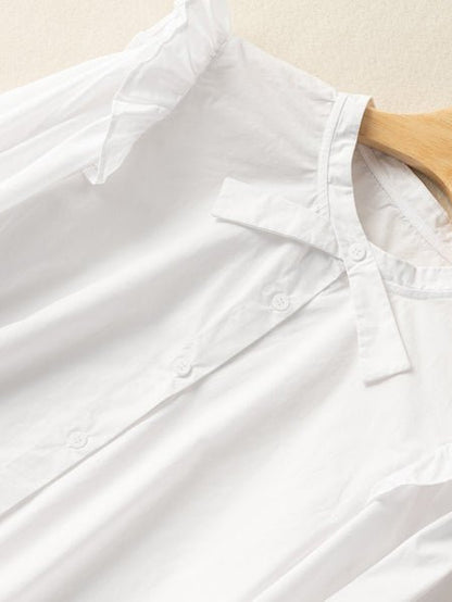 Natural Fabric Loose and Shirt With Fungus Design