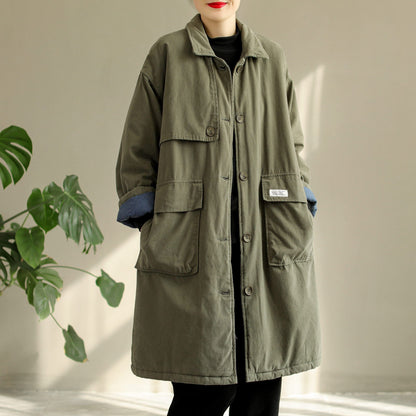 Winter Cotton Quilted Loose Overcoat