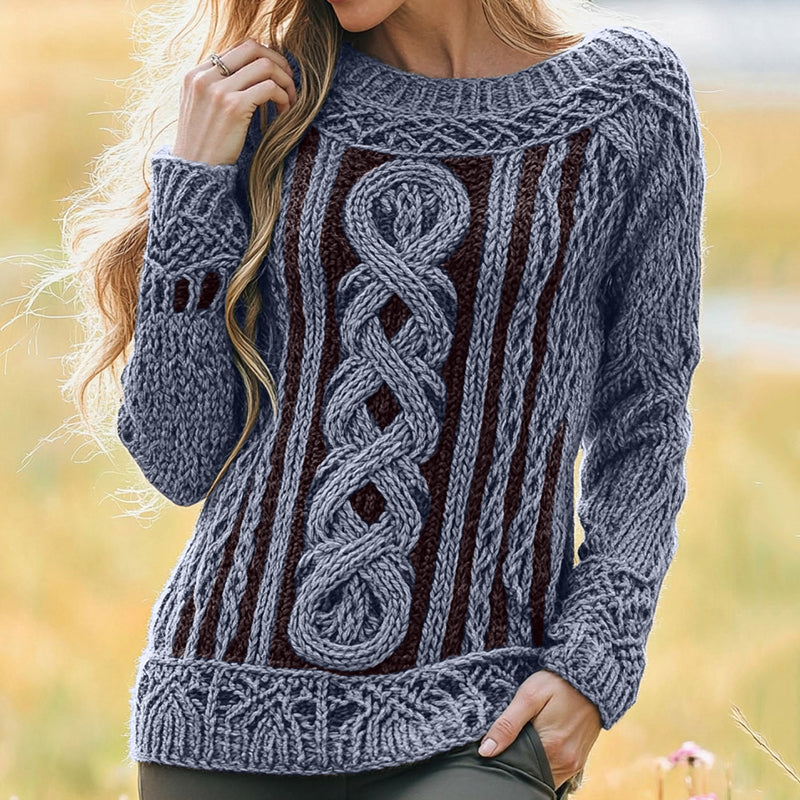 Women's Irish Vintage Celtic Knot Jacquard Sweater artswardrobe