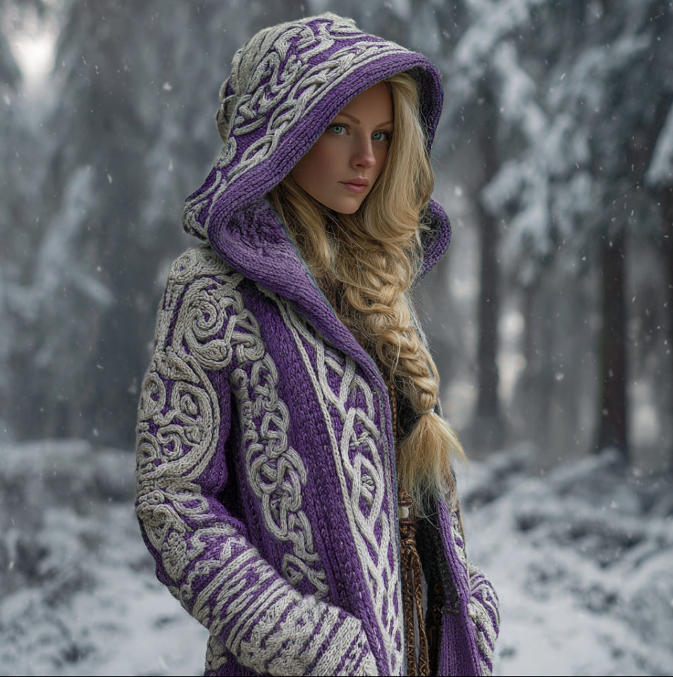 Viking Style Women's Thick Sweater Coat elevenforest