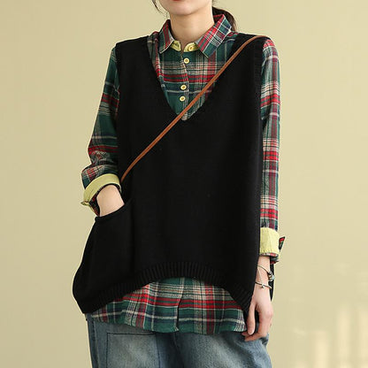Retro Knitted Pullover Sweater Vest