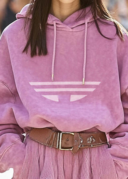 New Pink Hooded Sweatshirt and Skirts Cotton Two Pieces Set Spring