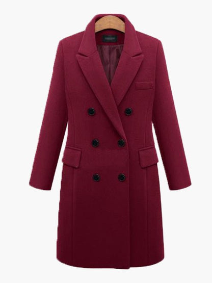 Coats Lapel Double Breasted Wool Coat