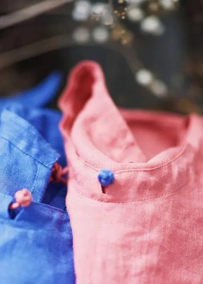 Modern Linen Box Top Retro Color Literary Comfortable T-shirt