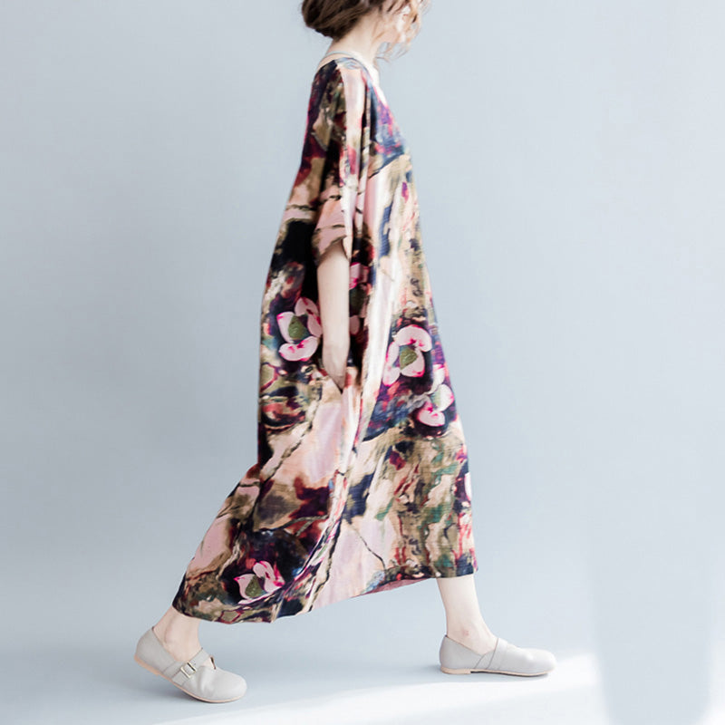 Flower Print Loose Summer Dresses