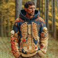 Men's Halloween Human Organ Skull Art Casual Knit Hooded Sweater elevenforest