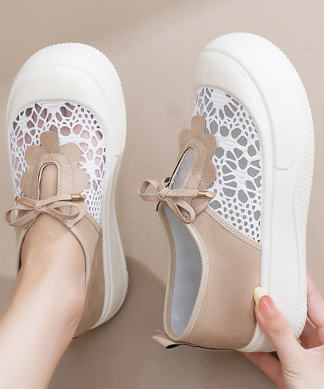 Black Splicing Breathable Mesh Platform Flat Feet Shoes