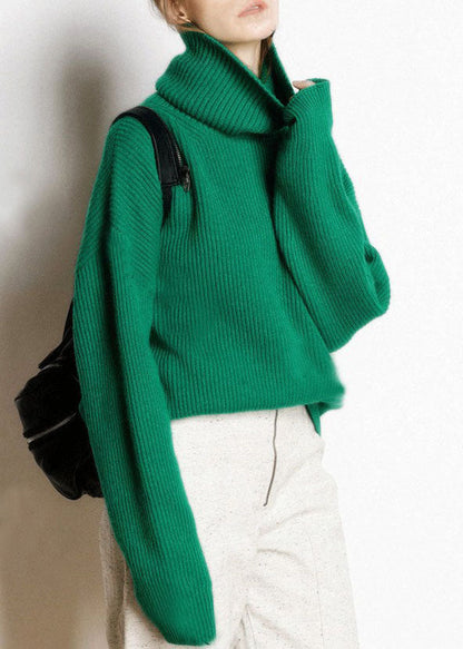 Boutique Red Turtle Neck Cozy Cashmere Knitted Tops Winter