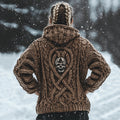 Women's Vintage Viking Totem Celtic Knot Pocket Hooded Sweater elevenforest