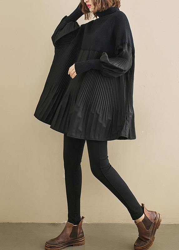 Black Clothes for High Neck Cinched Oversized Shirts