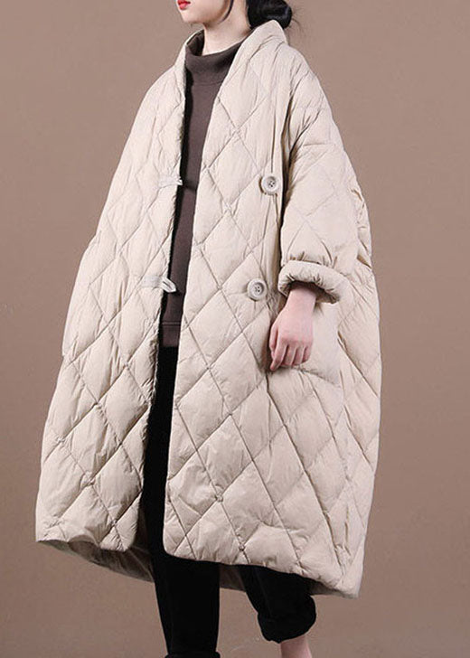 Italian Beige Warm Fine Cotton Filled Coats Winter