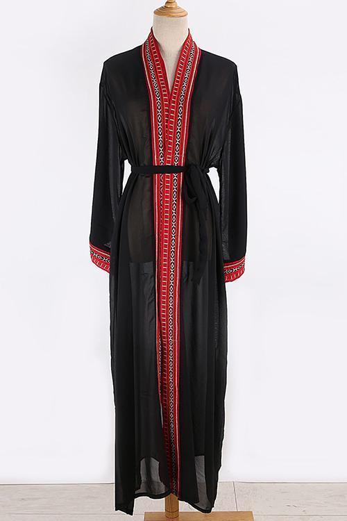 Print Long Sleeve Cardigan