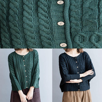 For Work O Neck Black Knitted Blouse Oversized Batwing Sleeve Knitted Pullover