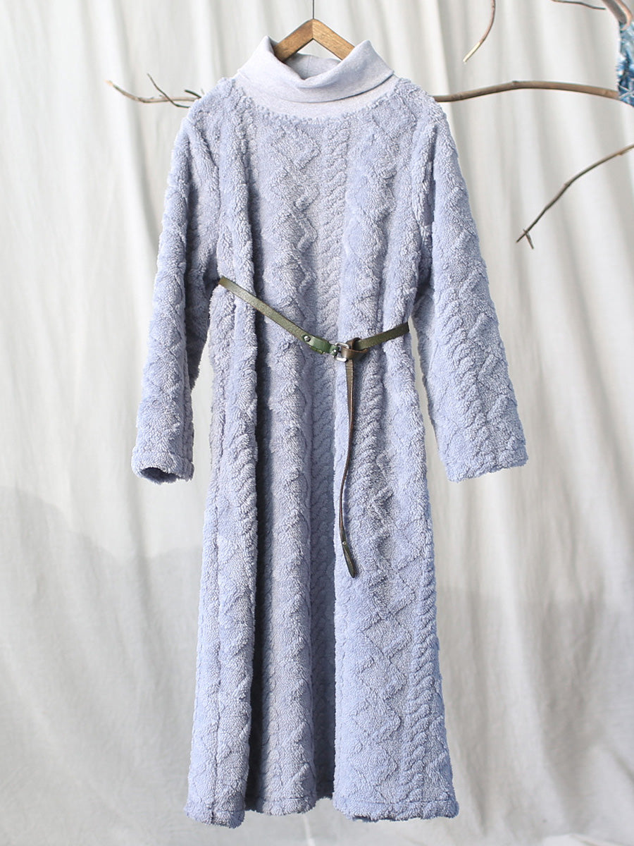 Winter Artsy Spliced Warm Loose Dress