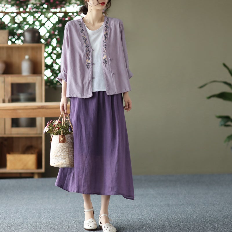 Cozy Linen Retro A-line Skirt