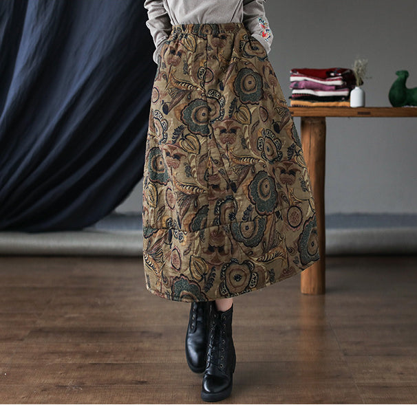 Patchwork Large Thermal A-line Skirt