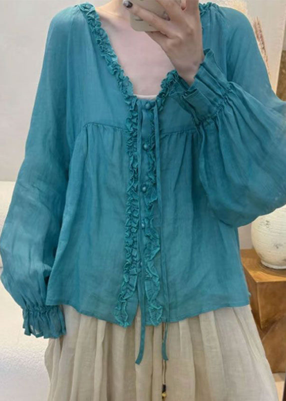Simple White V Neck Patchwork Top Fall