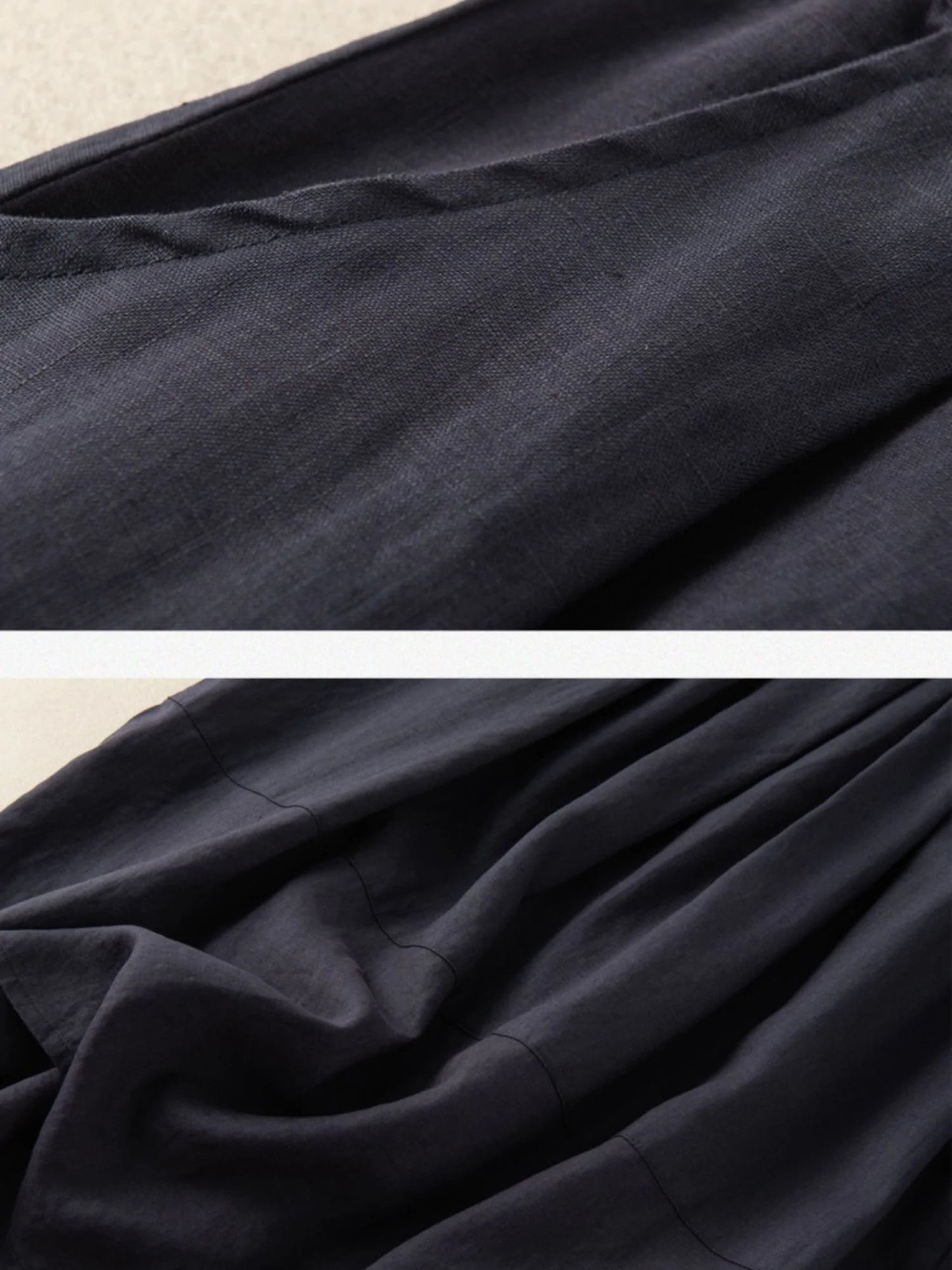 Pure Color Pleated Linen Skirt