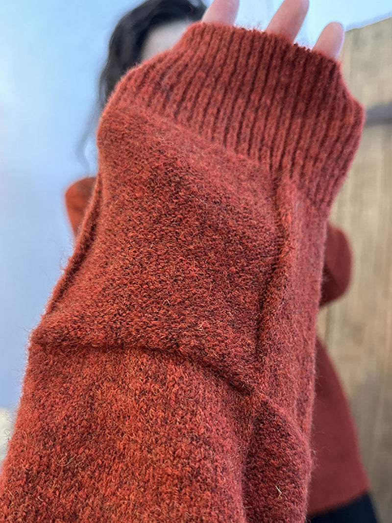 Winter Artsy Plaid Knitted Warm Sweater