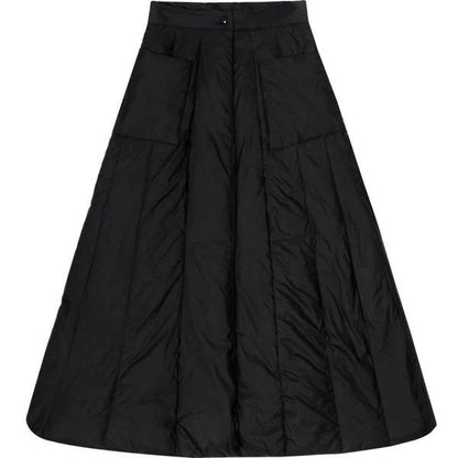 High Waist Skirt New Elastic Waist Black Winter Pocket Goddess Style Loose Skirt ( Limited Stock)