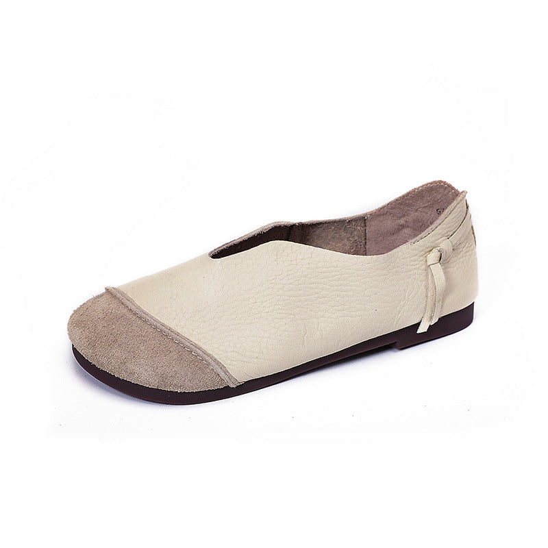 Spring Summer Retro Leather Flat Loafers