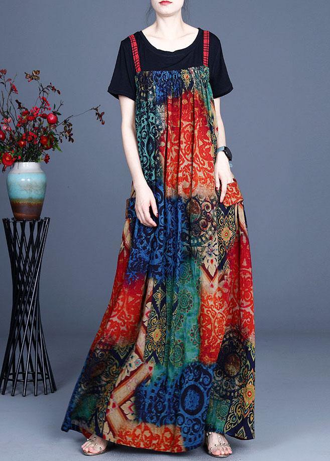Summer Pleated and Irregular Suspender Skirt + T-shirt