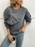 Nicole® | Oversized Cotton Sweater With Bow