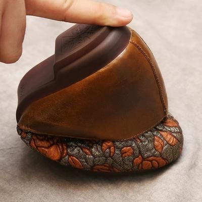National Style Slip-on Round Toe Cowhide Shoes