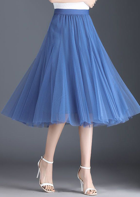 Brown High Waist Exra Large Hem Tulle Pleated Skirt Spring