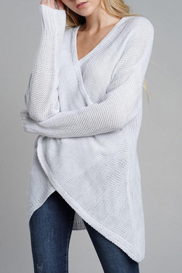V Neck Front Cross Weekend Sweater