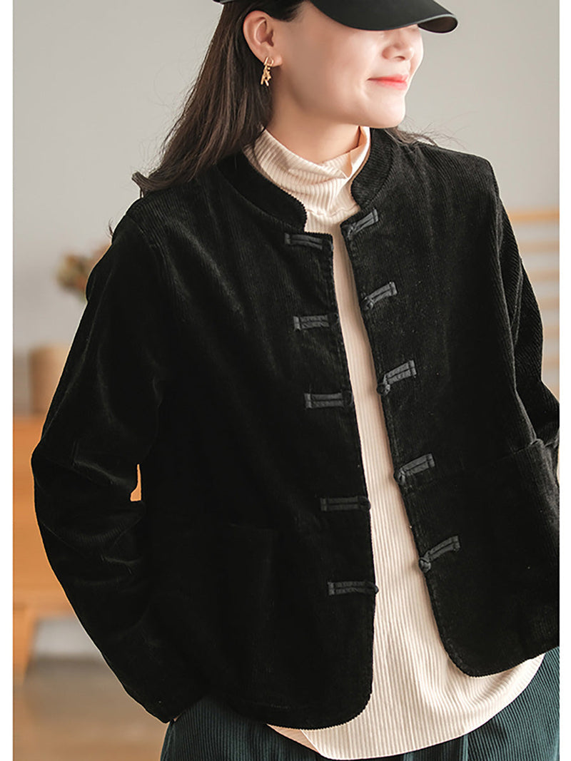- Corduroy Breasted Pocket Coat