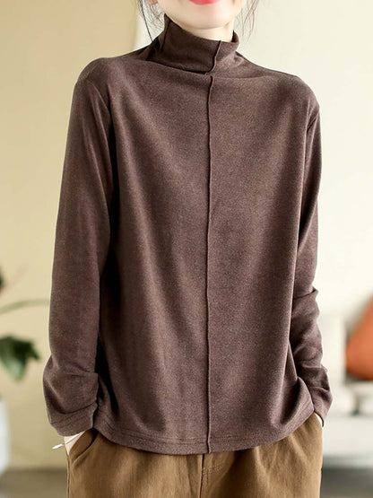 Autumn Artsy Warm Turtleneck T-shirt