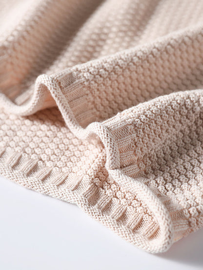 Winter Artsy Knitted Button Hemming Sweater