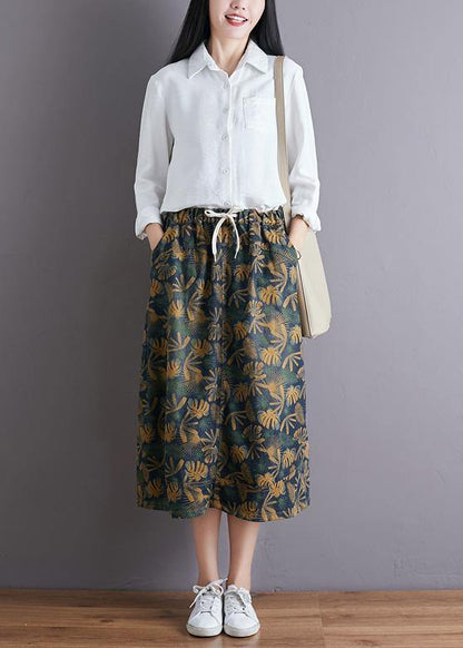 Modern Elastic Waist Pockets Cotton Skirt Tutorials Art Skirt Fall