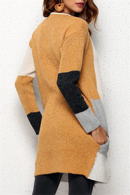 Knit Multi Color Long Sleeve Cardigan