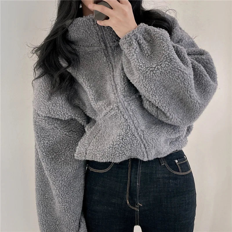 Eugenia® | Fleece sweater with zip and collar