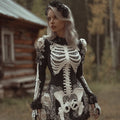 Halloween Skeleton Art And Glitter Sweater Dress artswardrobe