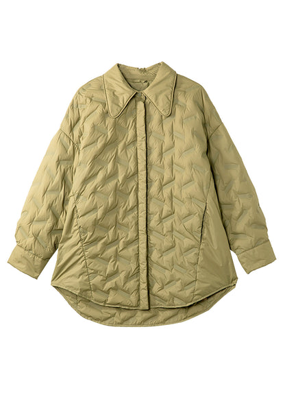 Grass Green Oversized Warm Duck Down Puffer Jacket Winter