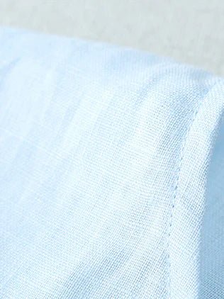 Pure Color Crew Neck Short Sleeve Linen Tee Top