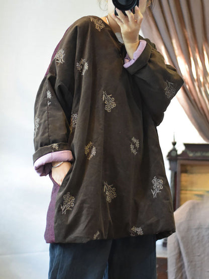 Chinese Style Embroidery Ab Side Coat