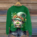 Women'S St. Patrick'S Day Gnome Knitted Cozy Sweater elevenforest
